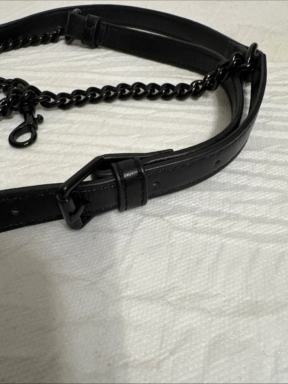 Leather & Chain Crossbody Strap